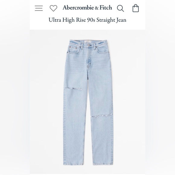 Abercrombie 90s Straight Jeans 33/16r - Picture 6 of 13